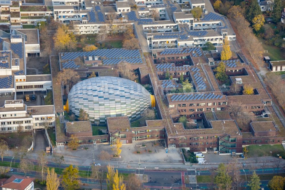 Berlin von oben - Campus- Gebäude der Universität Freie Universität Berlin mit dem Gebäude der Philologischen Bibliothek in Dahlem in Berlin