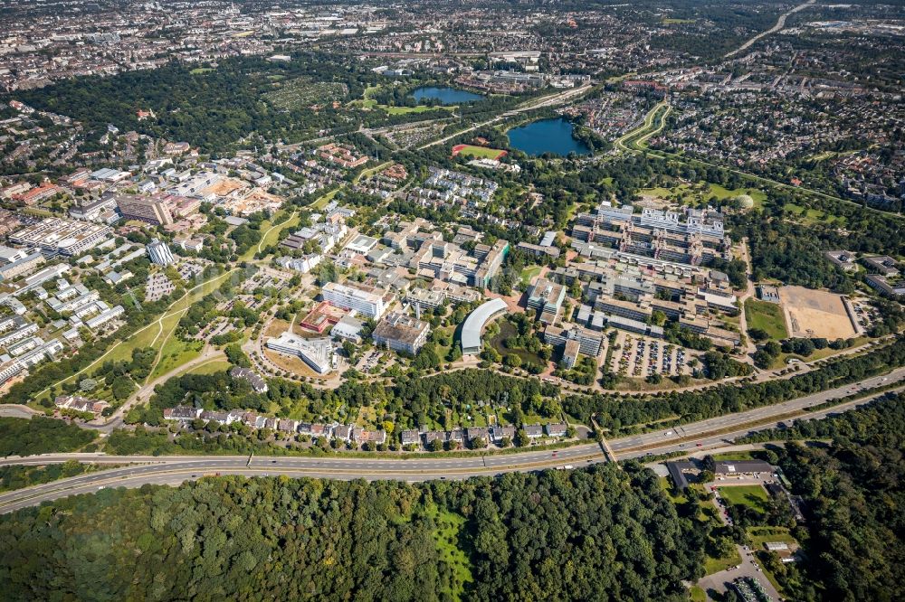 Luftbild Düsseldorf - Campus- Gebäude der Universität Heinrich-Heine-Universität in Düsseldorf im Bundesland Nordrhein-Westfalen, Deutschland