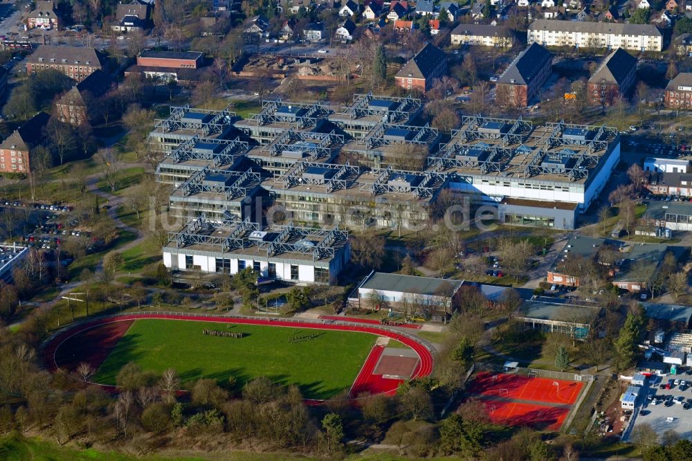 Luftaufnahme Hamburg - Campus- Gebäude der Universität der Helmut-Schmidt-Universität/Universität der Bundeswehr Hamburg in Hamburg, Deutschland