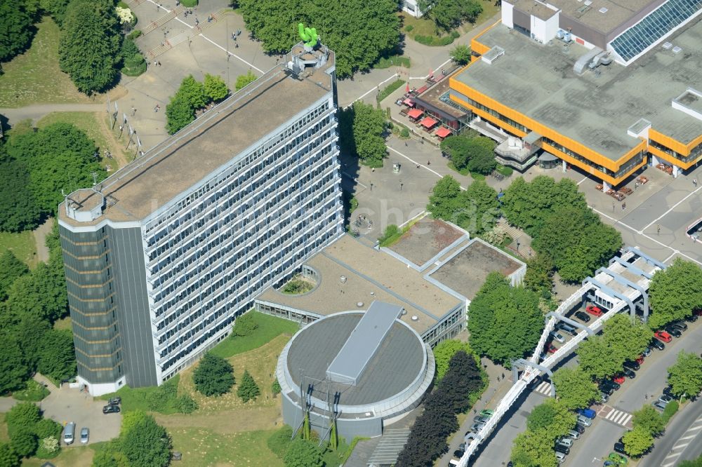 Dortmund aus der Vogelperspektive: Campus- Gebäude der Universität mit dem TU Hochhaus und Audimax in Dortmund im Bundesland Nordrhein-Westfalen