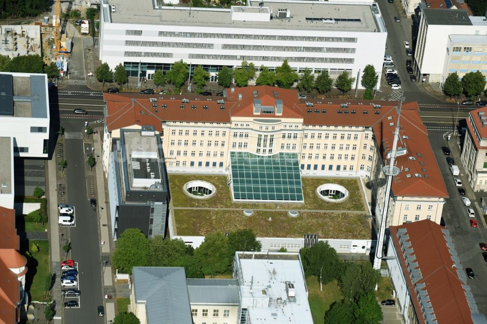 Luftaufnahme Leipzig - Campus- Gebäude der Universität HTKW Hochschule für Telekommunikation Leipzig an der Gustav-Freytag-Straße in Leipzig im Bundesland Sachsen