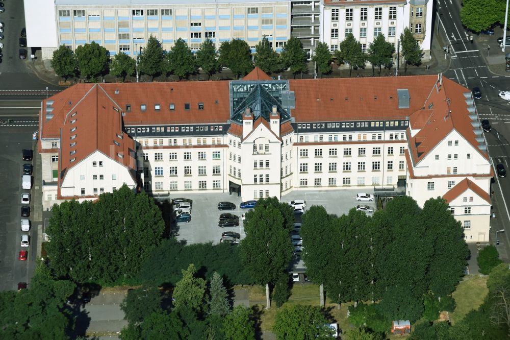 Luftaufnahme Leipzig - Campus- Gebäude der Universität HTKW Hochschule für Telekommunikation Leipzig an der Gustav-Freytag-Straße in Leipzig im Bundesland Sachsen