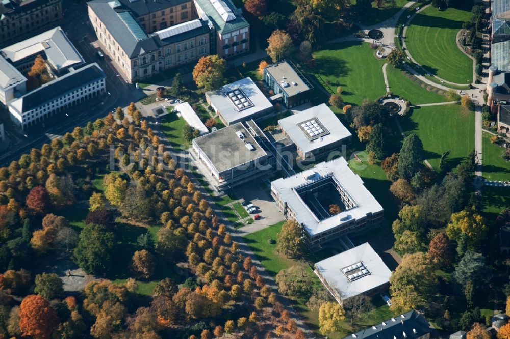 Luftaufnahme Karlsruhe - Campus- Gebäude der Universität KIT in Karlsruhe im Bundesland Baden-Württemberg