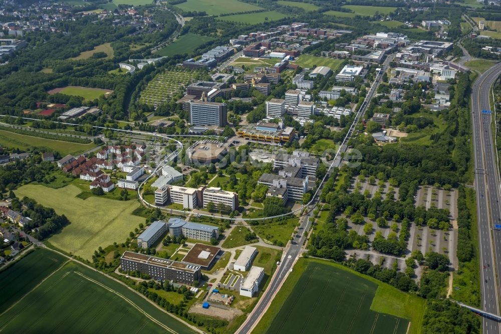 Luftbild Dortmund - Campus- Gebäude der Universität mit der TU- Mathematischer Fakultät und Mensa in Dortmund im Bundesland Nordrhein-Westfalen