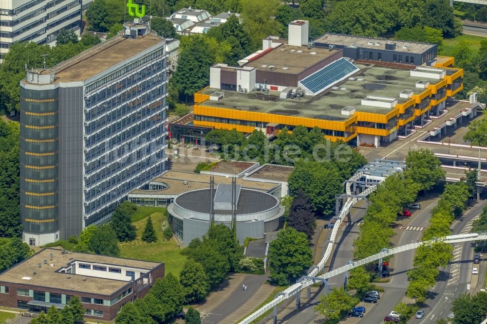 Luftbild Dortmund - Campus- Gebäude der Universität der TU mit Mathematischer Fakultät und Mensa in Dortmund im Bundesland Nordrhein-Westfalen