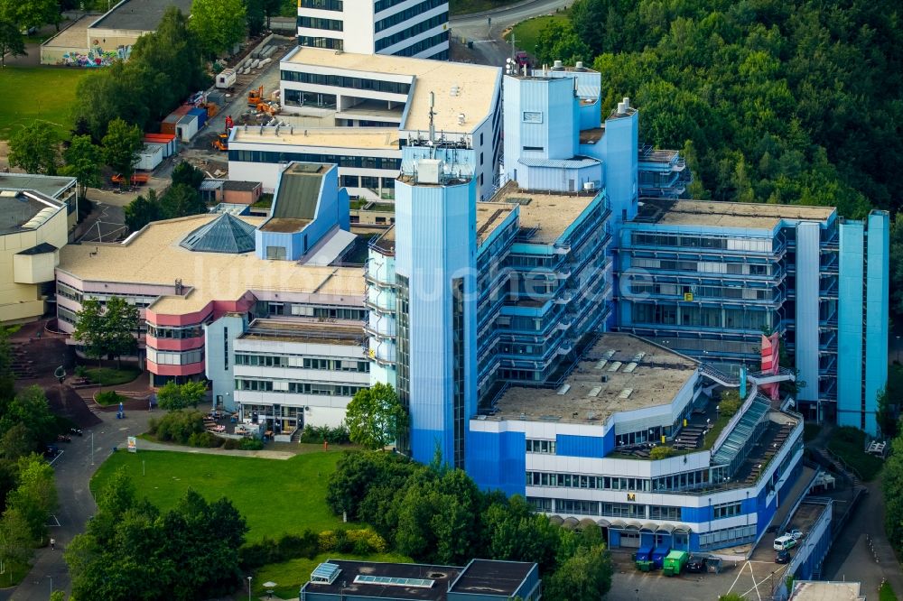 Luftaufnahme Siegen - Campus- Gebäude der Universität Siegen in Siegen im Bundesland Nordrhein-Westfalen