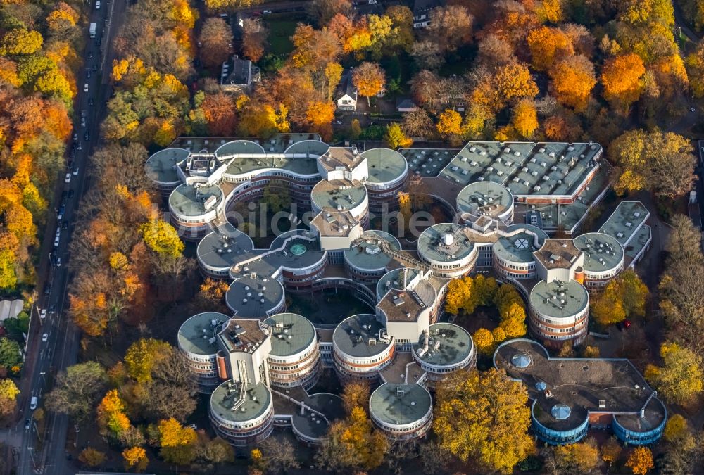 Duisburg aus der Vogelperspektive: Campus- Gebäude der Universität - umgangssprachlich Keksdosen genannt - Essen-Duisburg im Bundesland Nordrhein-Westfalen