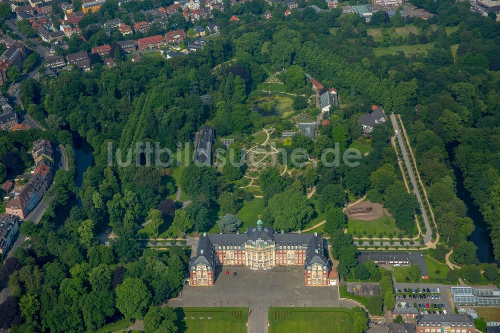 Luftbild Münster - Campus- Gebäude der Universität Westfälische Wilhelms-Universität in Münster im Bundesland Nordrhein-Westfalen