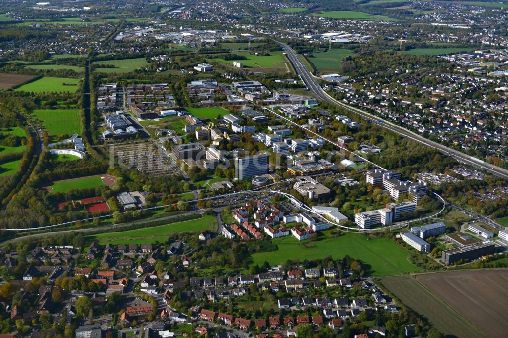 Luftaufnahme Dortmund - Campus- Gelände Campus Nord der Technischen Universität Dortmund im Stadtteil Hombruch in Dortmund im Bundesland Nordrhein-Westfalen