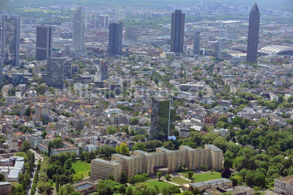 Frankfurt am Main von oben - Campus- Gelände der Goethe-Universität in Frankfurt am Main im Bundesland Hessen