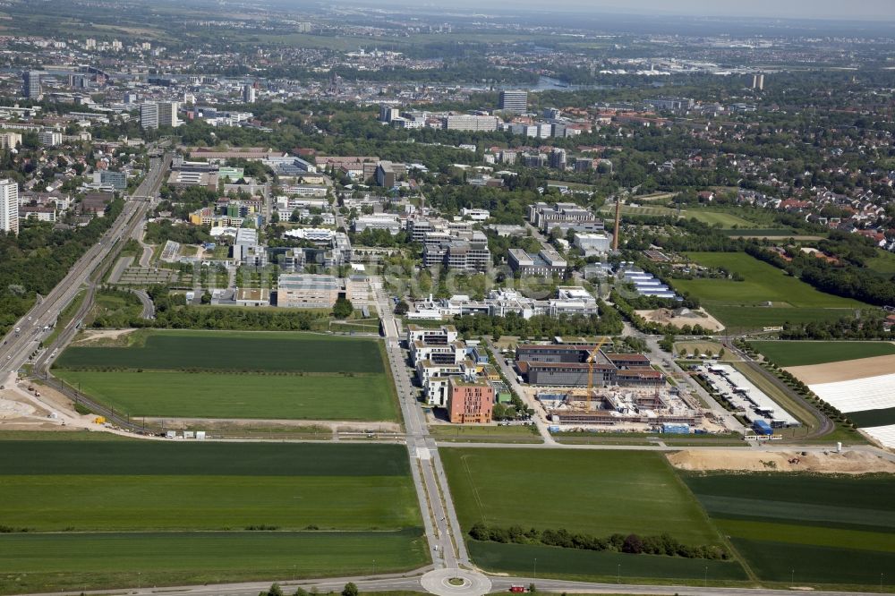 Luftaufnahme Mainz - Campus- Gelände der Johannes Gutenberg Universität in Mainz im Bundesland Rheinland-Pfalz, hier die Hochschule Mainz