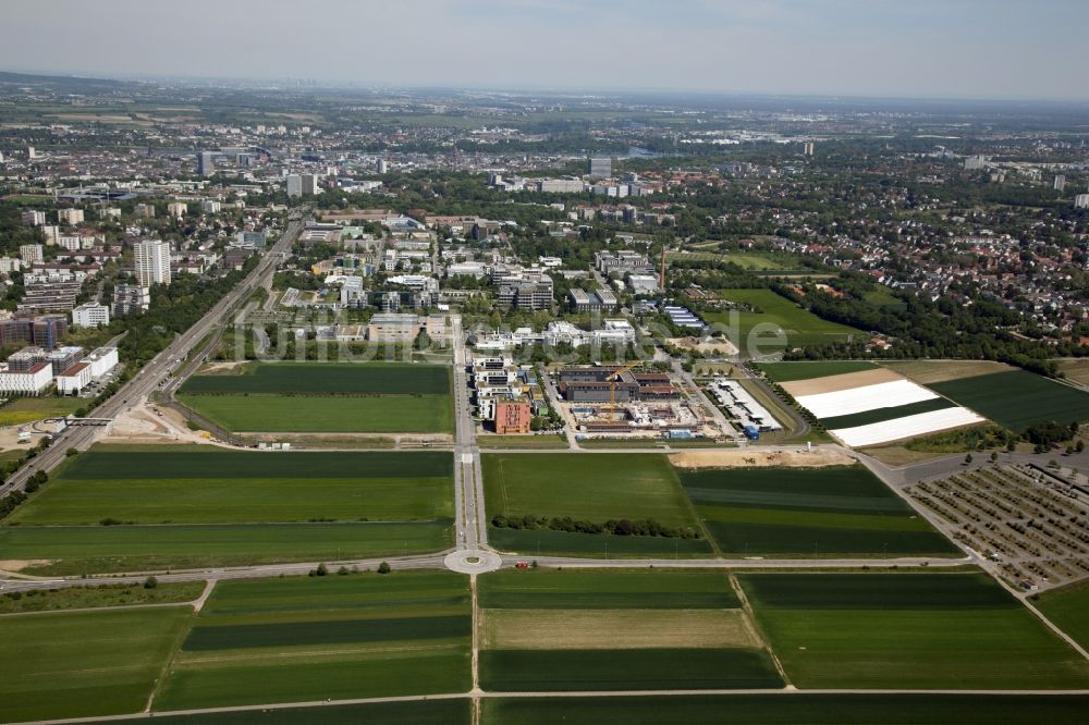 Mainz von oben - Campus- Gelände der Johannes Gutenberg Universität in Mainz im Bundesland Rheinland-Pfalz, hier die Hochschule Mainz