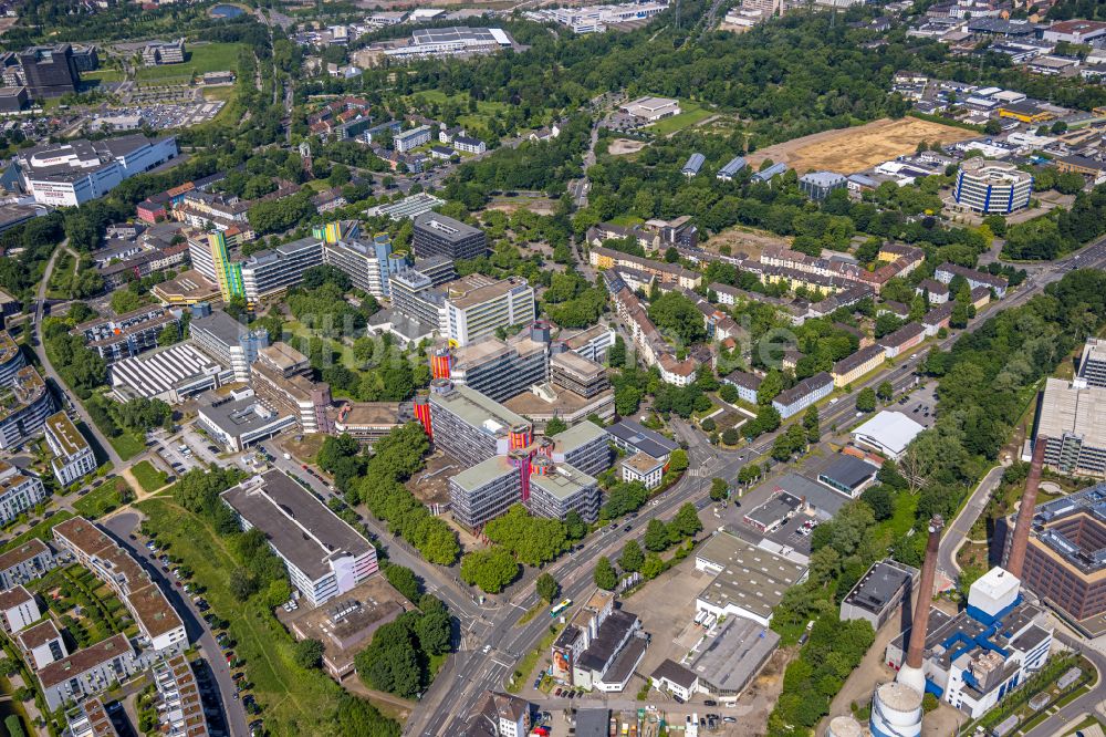 Luftbild Essen - Campus- Gelände der Universität Duisburg-Essen im Ortsteil Nordviertel in Essen im Bundesland Nordrhein-Westfalen - NRW, Deutschland