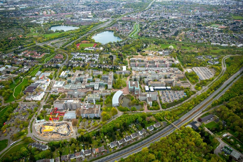 Luftaufnahme Düsseldorf - Campus- Gelände der Universität Heinrich Heine Universität in Düsseldorf im Bundesland Nordrhein-Westfalen