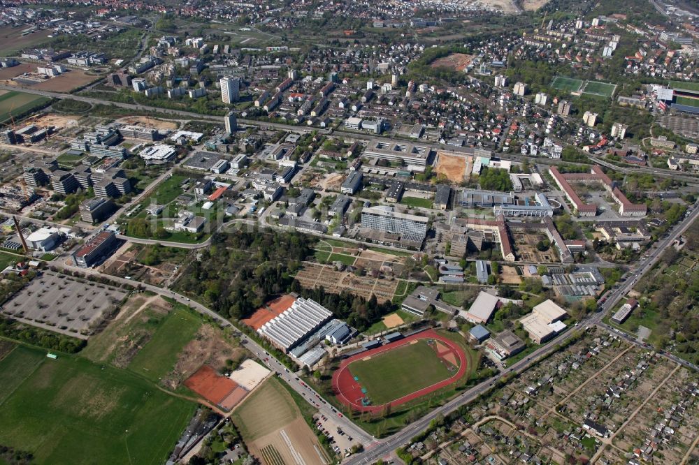 Luftbild Mainz - Campus - Gelände der Universität Johannes Gutenberg in Mainz im Bundesland Rheinland-Pfalz