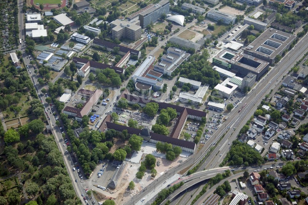 Mainz von oben - Campus - Gelände der Universität Johannes Gutenberg in Mainz im Bundesland Rheinland-Pfalz