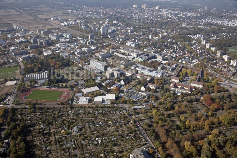 Mainz von oben - Campus - Gelände der Universität Johannes Gutenberg in Mainz im Bundesland Rheinland-Pfalz