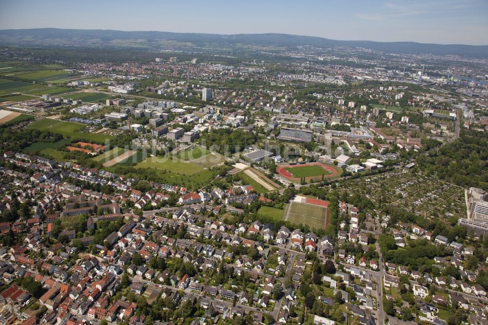 Mainz von oben - Campus - Gelände der Universität Johannes Gutenberg in Mainz im Bundesland Rheinland-Pfalz