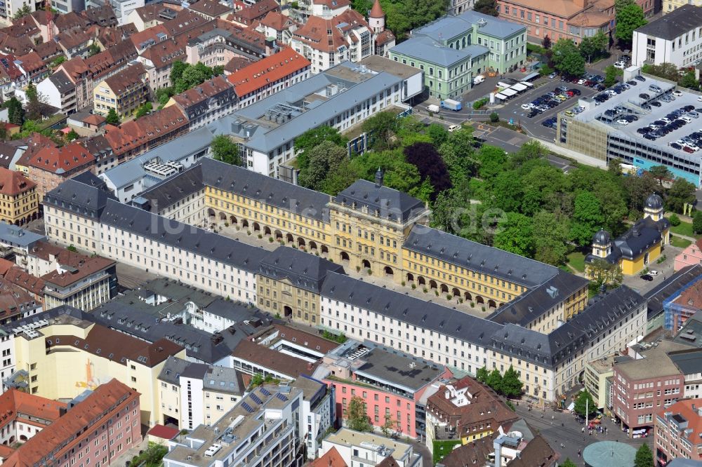 Würzburg von oben - Campus- Gelände der Universität Philosophische Fakultät II der Julius-Maximilians-Universität in Würzburg im Bundesland Bayern