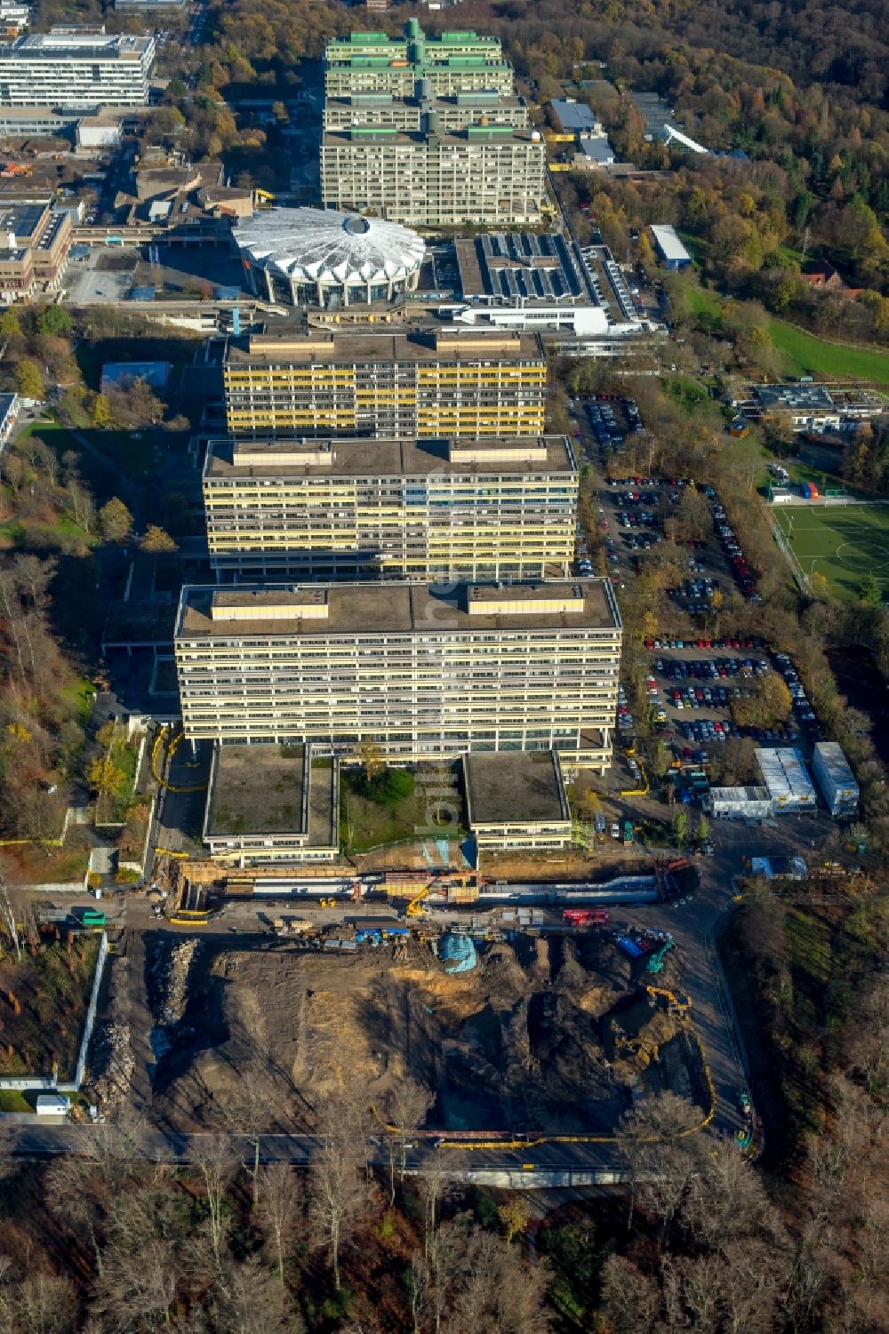 Luftbild Bochum - Campus- Gelände der Universität Ruhr-Universität in Bochum im Bundesland Nordrhein-Westfalen