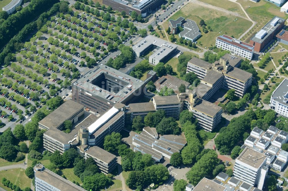 Dortmund von oben - Campus- Nord Gebäude der Technischen Universität in Dortmund im Bundesland Nordrhein-Westfalen