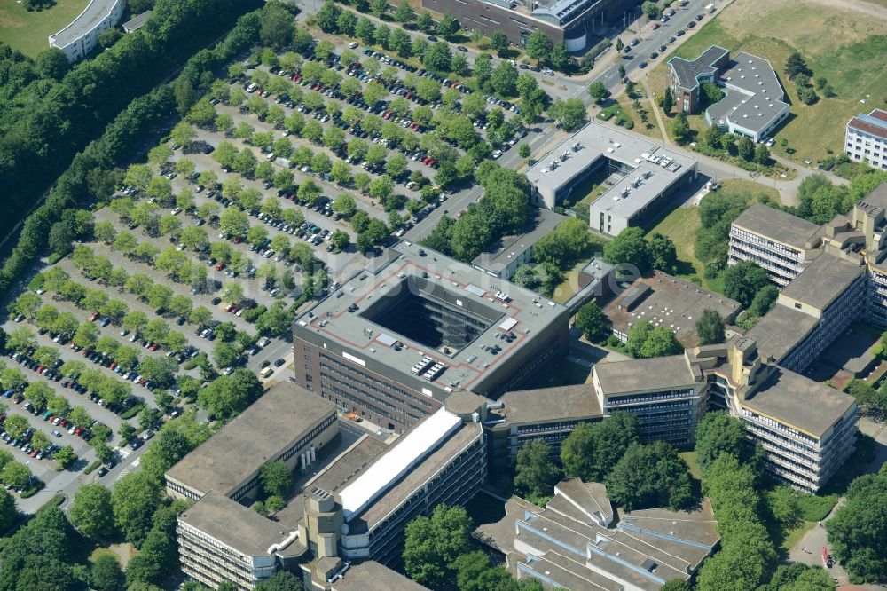 Dortmund aus der Vogelperspektive: Campus- Nord Gebäude der Technischen Universität in Dortmund im Bundesland Nordrhein-Westfalen