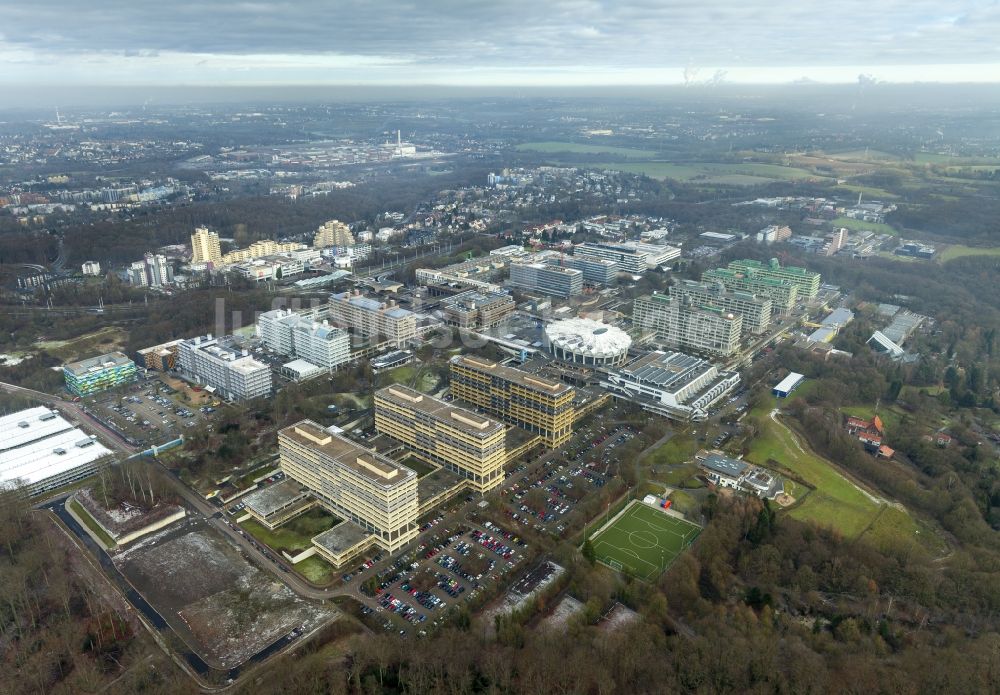 Luftaufnahme Bochum - Campus der RUB Ruhr- Universität Bochum in Nordrhein-Westfalen