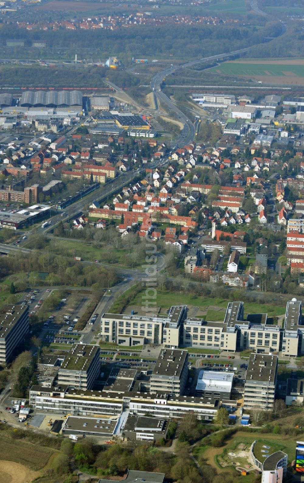 Luftaufnahme Göttingen - Campus der Universität in Göttingen im Bundesland Niedersachsen