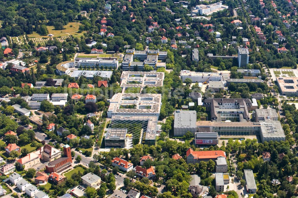 Berlin von oben - Campus- Universitäts- Bereich E-Examination Center 2 der Freien Universität in Berlin, Deutschland