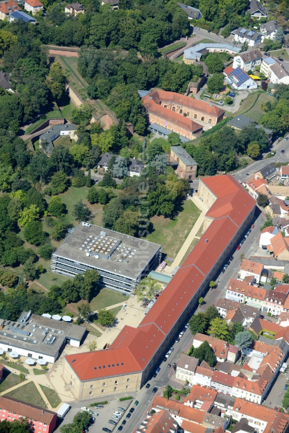 Luftaufnahme Germersheim - Campus- Universitäts- Bereich Johannes Gutenberg Uni Mainz FB Angew. Sprach-u. Kultur in Germersheim im Bundesland Rheinland-Pfalz