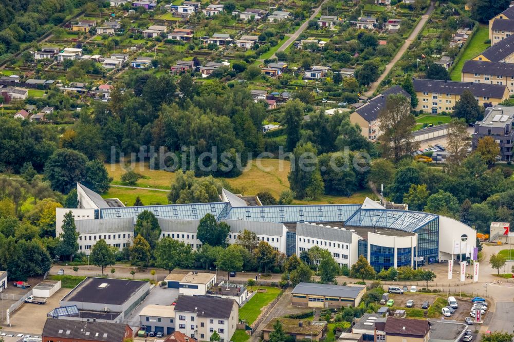 Luftbild Witten - Campus- Universitäts- Bereich mit Neubau- Baustelle des Erweiterungsbaus der Universität Witten-Herdecke an der Alfred-Herrhausen-Straße in Witten im Bundesland Nordrhein-Westfalen, Deutschland