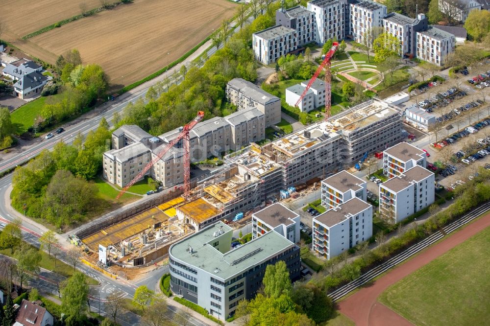 Luftaufnahme Bielefeld - Campus- Universitäts- Bereich mit Neubau- Baustelle Innovationszentrum an der Morgenbreede im Ortsteil Schildesche in Bielefeld im Bundesland Nordrhein-Westfalen