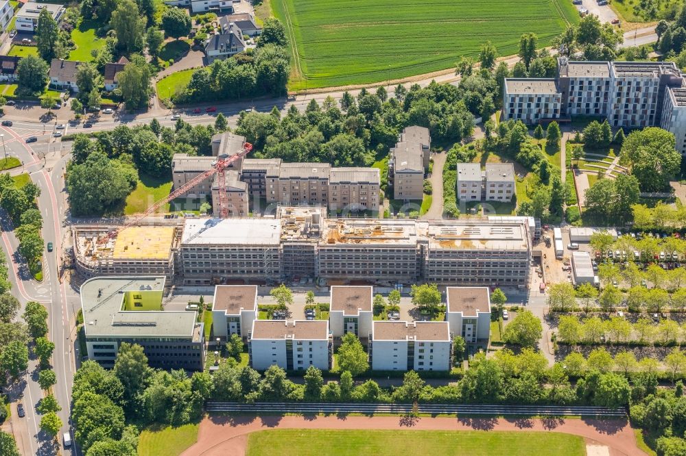 Luftbild Bielefeld - Campus- Universitäts- Bereich mit Neubau- Baustelle Innovationszentrum an der Morgenbreede im Ortsteil Schildesche in Bielefeld im Bundesland Nordrhein-Westfalen