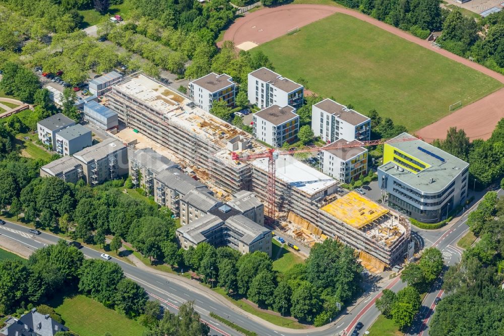 Bielefeld aus der Vogelperspektive: Campus- Universitäts- Bereich mit Neubau- Baustelle Innovationszentrum an der Morgenbreede im Ortsteil Schildesche in Bielefeld im Bundesland Nordrhein-Westfalen