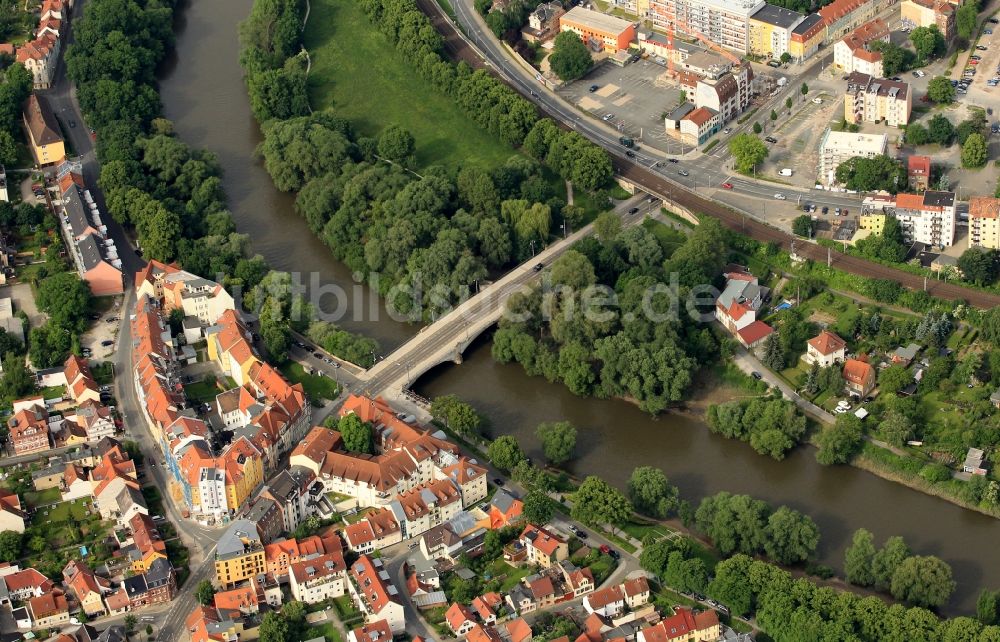 Luftbild Jena - Camsdorfer Brücke über die Saale in Jena im Bundesland Thüringen