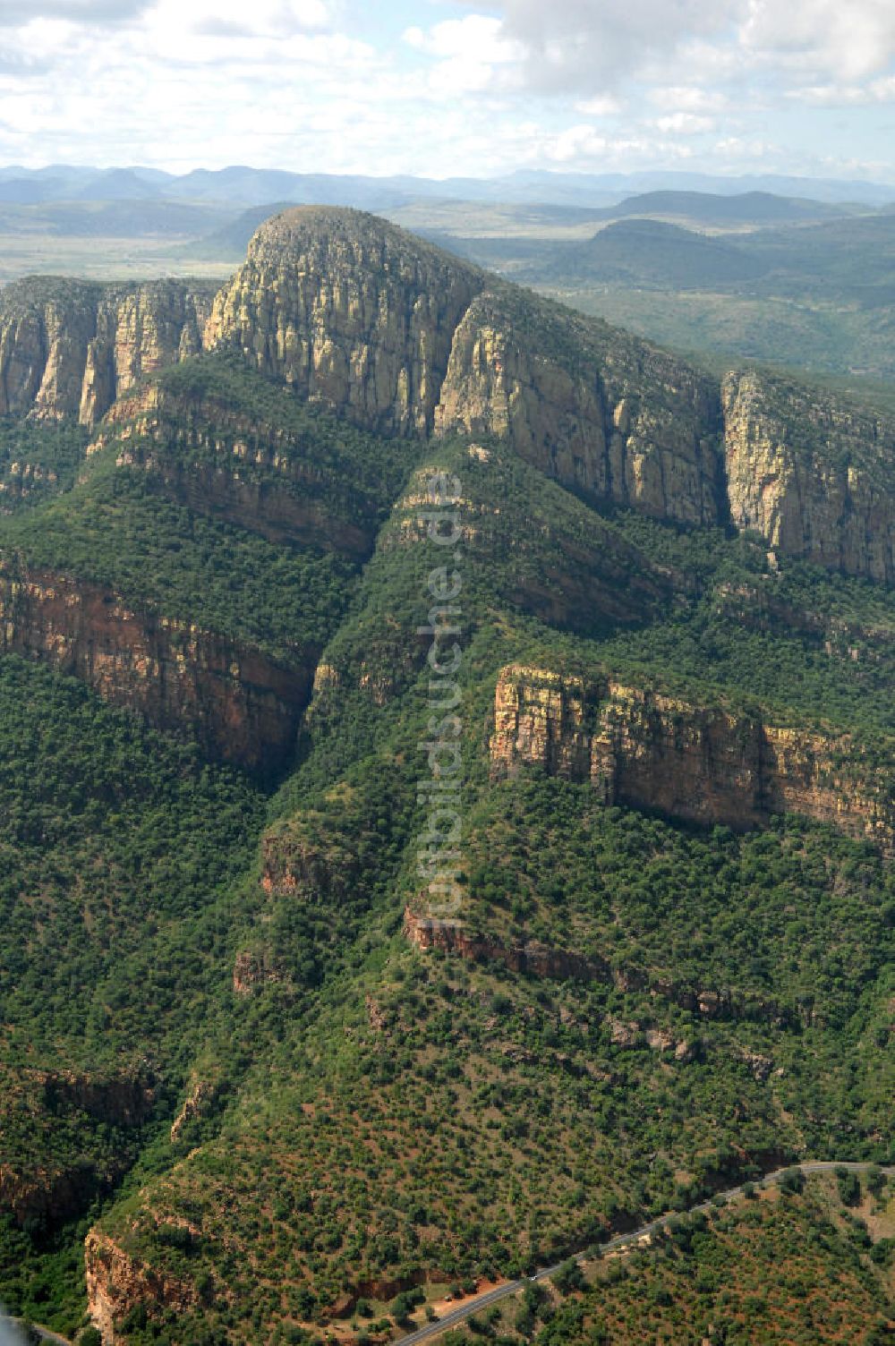 Mpumalanga aus der Vogelperspektive: Canyon des Blyde River im Hochland von Mpumalanga - Blyderivierspoort Nature Reserve