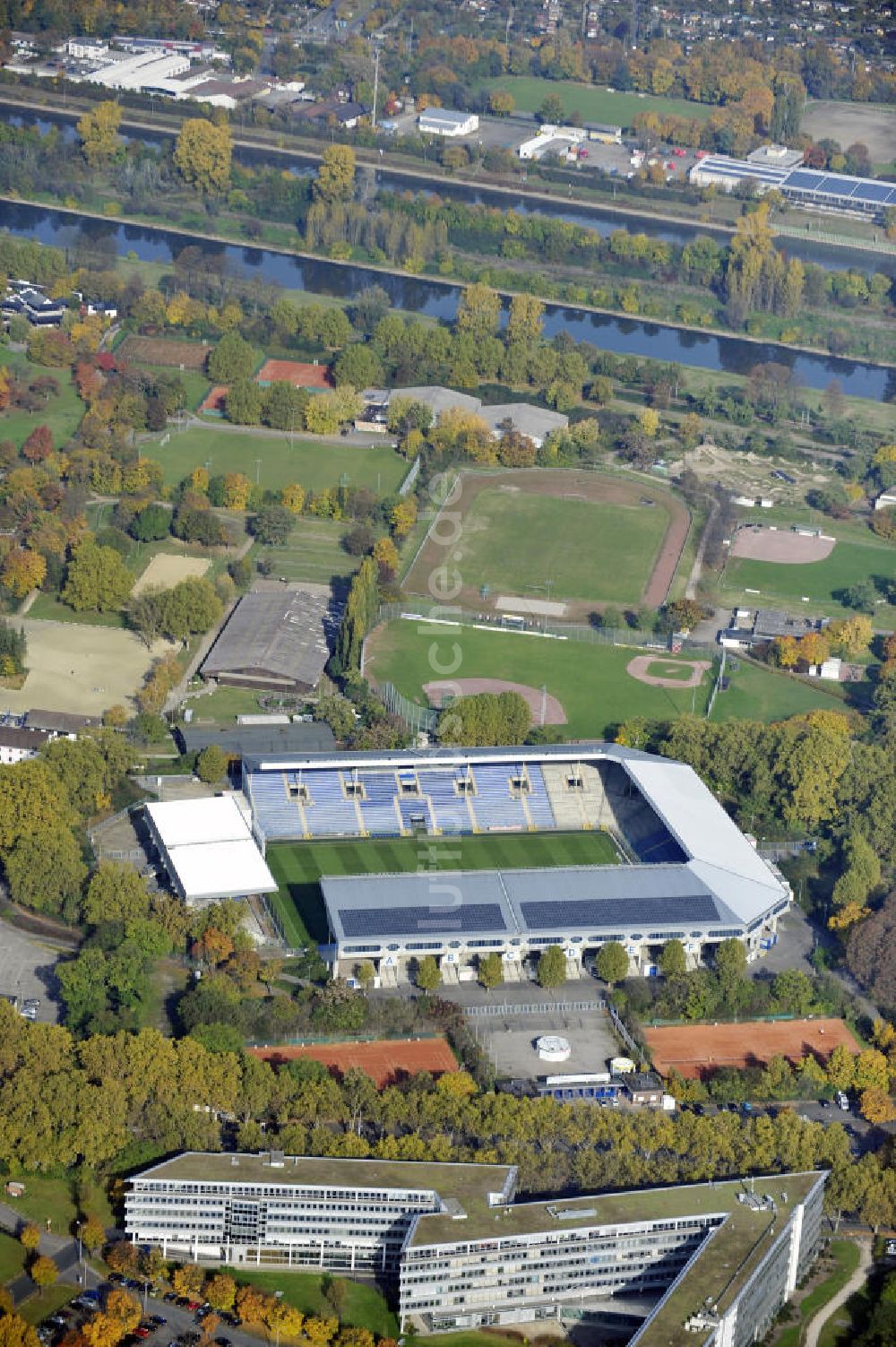 Mannheim von oben - Carl-Benz Stadion Mannheim