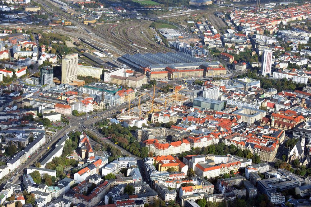 Leipzig von oben - Center Höfe am Brühl Leipzig