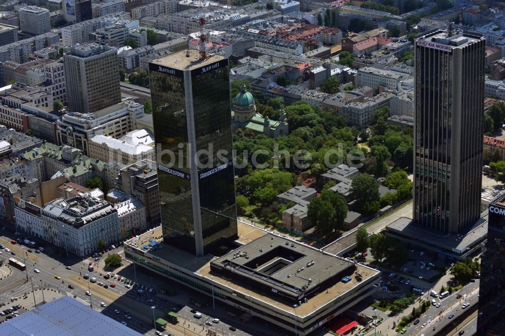 Luftbild Warschau - Centrum LIM und Oxford Tower in der Innenstadt von Warschau in Polen