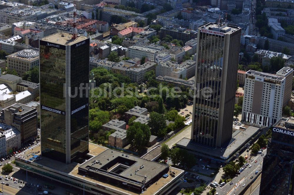 Luftbild Warschau - Centrum LIM und Oxford Tower in der Innenstadt von Warschau in Polen