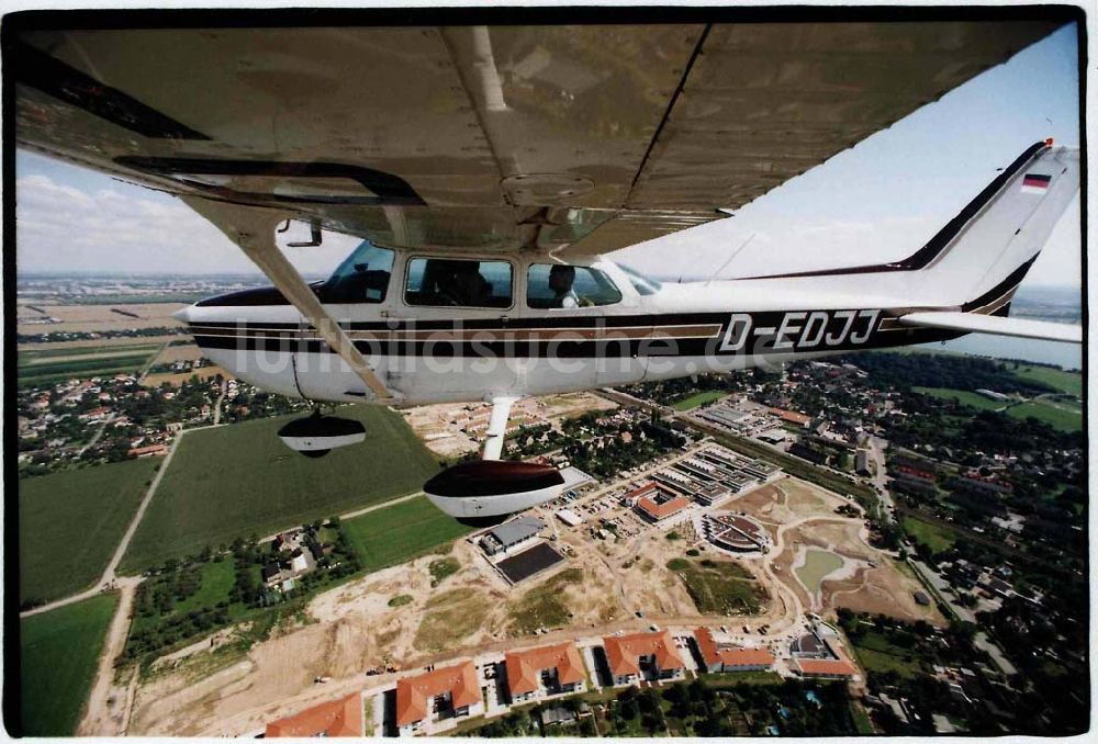 Leipzig von oben - Cessna 172 auf einem Überlandflug bei Leipzig