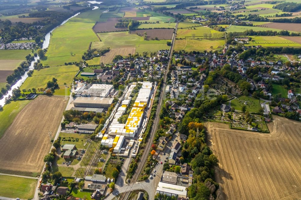 Fröndenberg/Ruhr aus der Vogelperspektive: C.G. Containerbau Gerbracht GmbH am Ohlweg im Ortsteil Dellwig in Fröndenberg/Ruhr im Bundesland Nordrhein-Westfalen, Deutschland