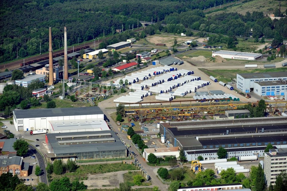 Fürstenwalde von oben - Chemie- und Tankanlagenbau REUTHER GmbH in Fürstenwalde im Bundesland Brandenburg