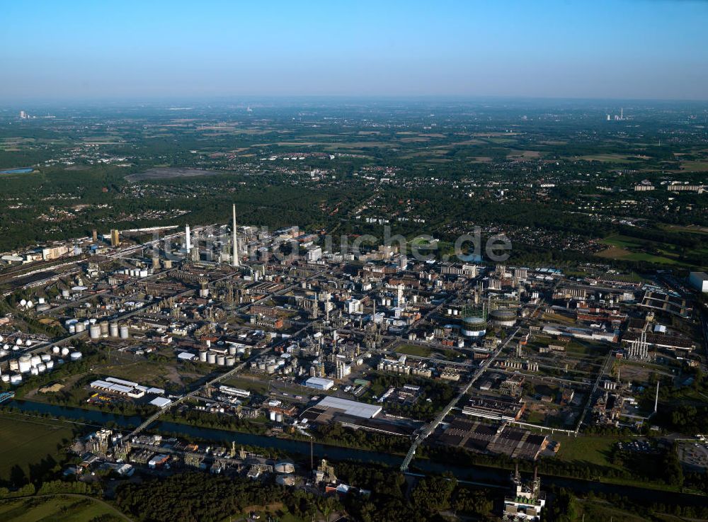 Luftaufnahme Marl - Chemiepark Marl im Ruhrgebiet im Bundesland Nordrhein-Westfalen