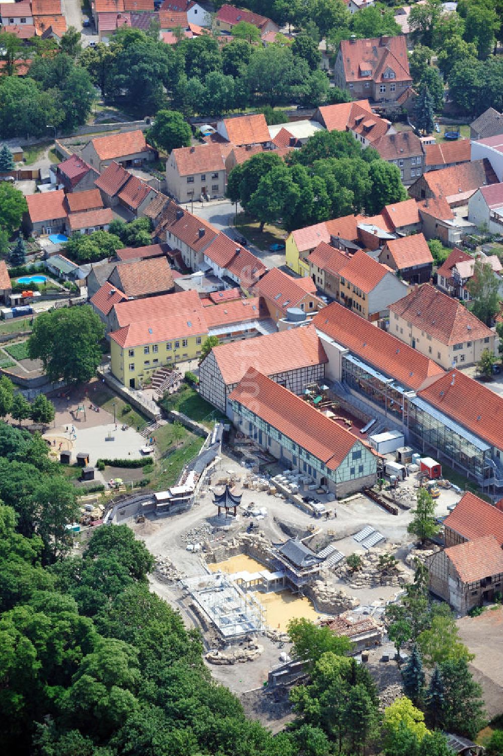 Luftaufnahme Weissensee Thurigen Chinesischer Garten In