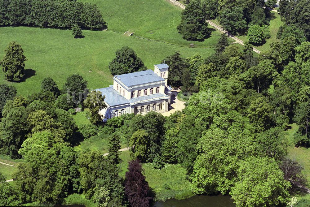 Putbus von oben - Christus - Schlosskirche in Putbus auf Rügen