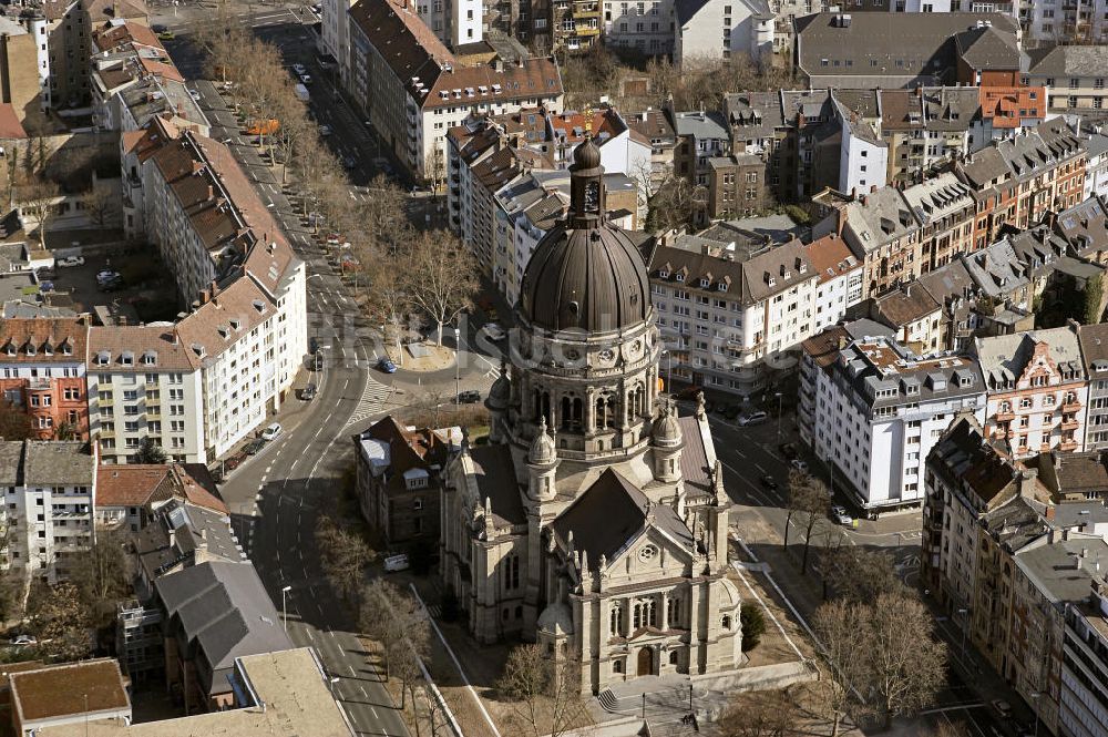 Mainz von oben - Christuskirche Mainz