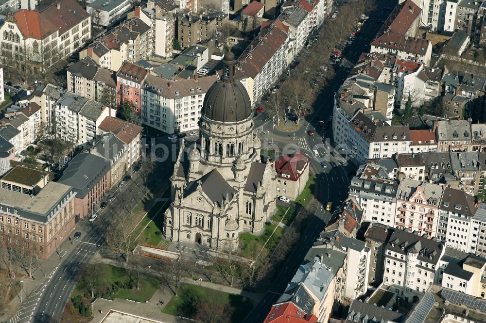 Mainz von oben - Christuskirche in Mainz im Bundesland Rheinland-Pfalz