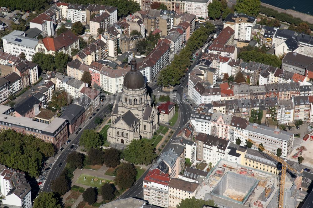 Mainz aus der Vogelperspektive: Christuskirche in Mainz im Bundesland Rheinland-Pfalz