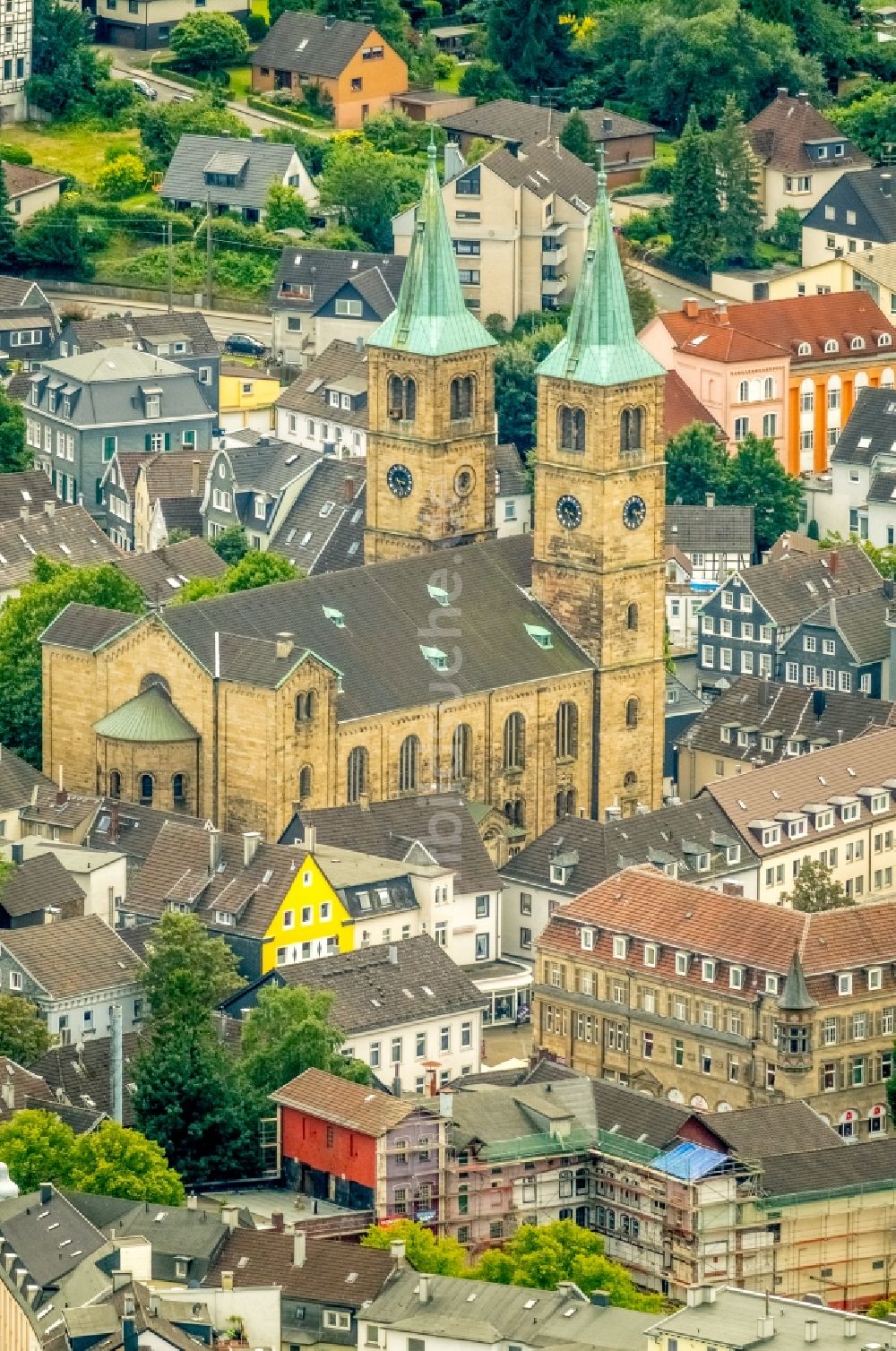 Schwelm von oben - Christuskirche in Schwelm im Bundesland Nordrhein-Westfalen